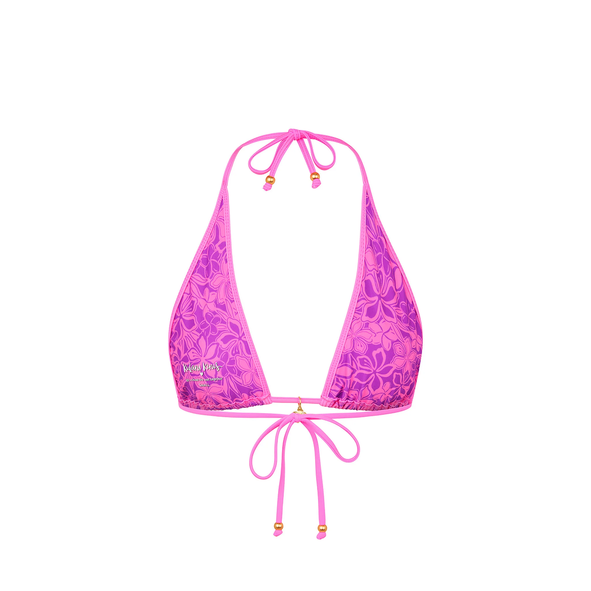 Bind Triangle Halter Bikini Top - Bubble Berry - Image 9