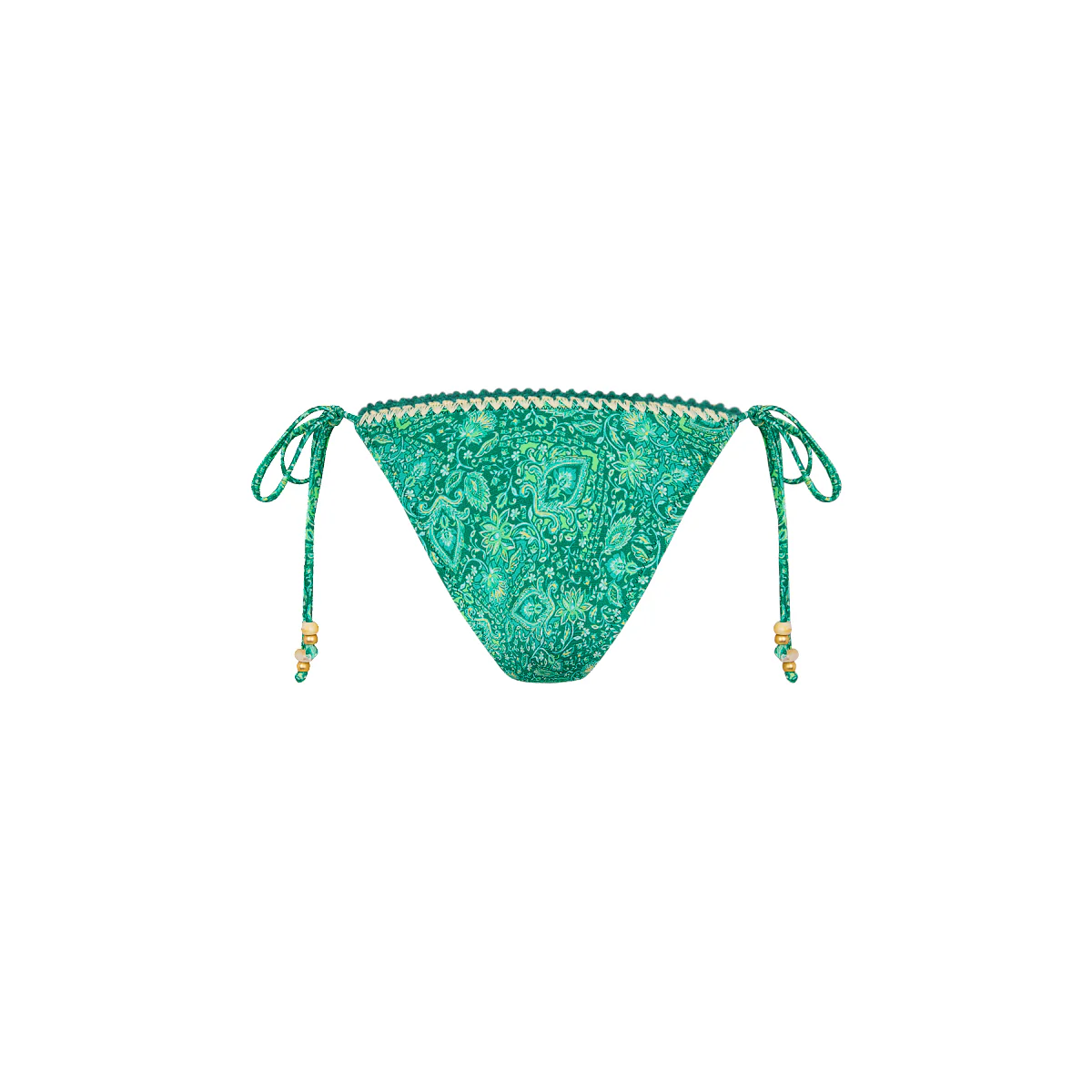Crochet Dipped Cheeky Tie Bikini Bottom - Emerald Aura - Image 8