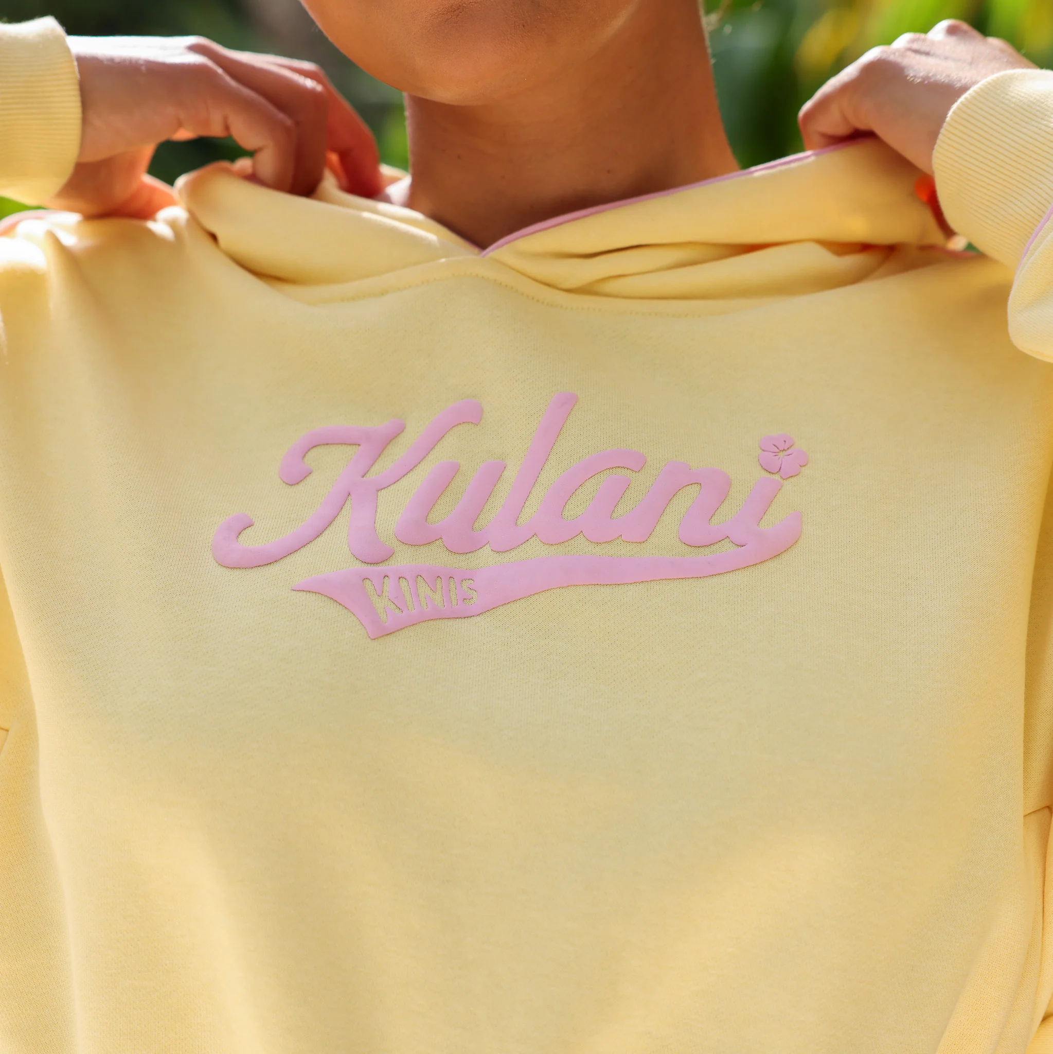 Puff Paint Cropped Hoodie - Custard Cloud - Image 5
