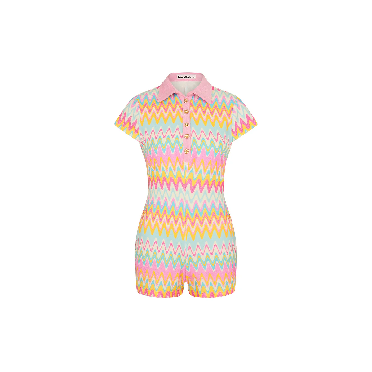 Terry Towelling Playsuit - Sunset Wave